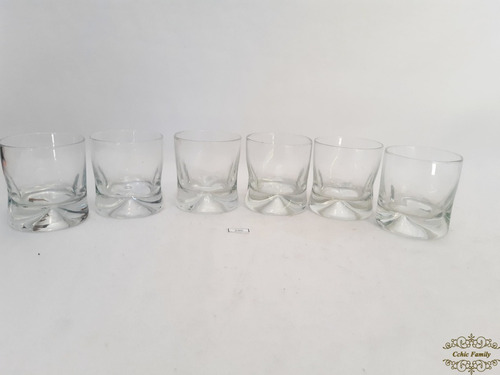 6 Copos Whisky Multi Cristal Base Amassadinha Cchic 