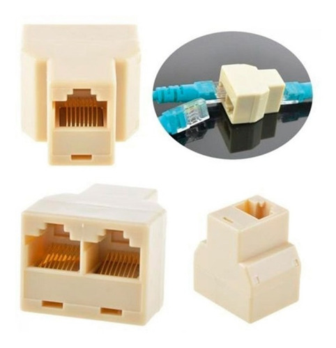 Adaptador Splitter Ethernet Rj45 1 Jack A 2 Jacks 8 Hilos