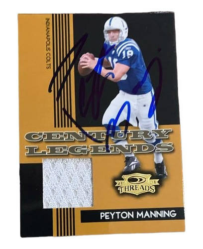 Tarjeta Firmada Con Jersey Peyton Manning Colts Broncos /250