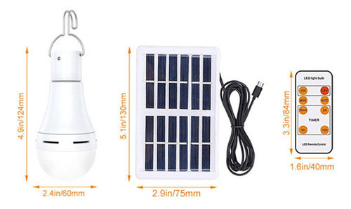 Luz Nocturna F, Bombilla De 7 W, Lámpara Solar Para Acampar,