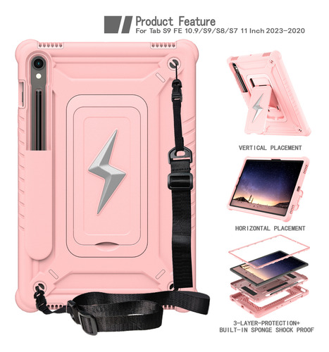 Funda Para Samsung Galaxy Tab S10 S9 Fe S8 S7 Kids, Funda Protectora Para Tableta Con Soporte Plegable