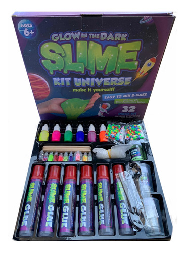 Kit De Slime Brilla En La Oscuridad Glitter Glow In The Datk