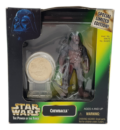 Figura Star Wars Chewbacca Moneda Kenner 1997 Caja Detalles