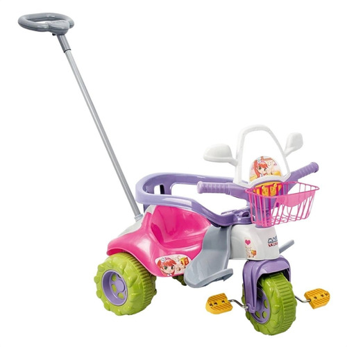 Motoquinha Infantil Triciclo C/ Haste Proteção Removivel 