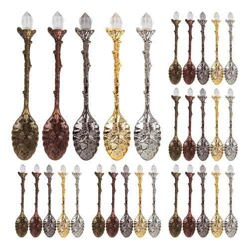 Auear, Juego De 50 Cucharas De Cristal Vintage, Cucharas De