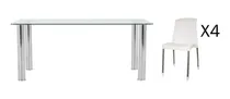 Comprar Mesa De Vidrio 10mm Base Crom 1.50 Mt X 0.80  Mts C\u002F4 Sillas