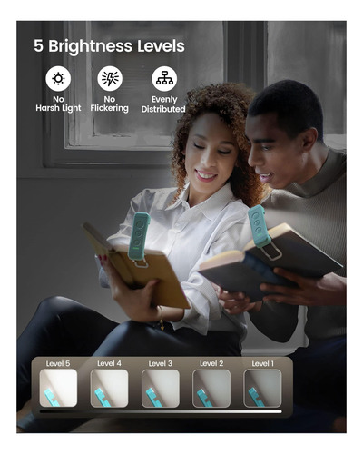 Luz De Libro Recargable Usb Glocusente, Luz De Lectura Led 3