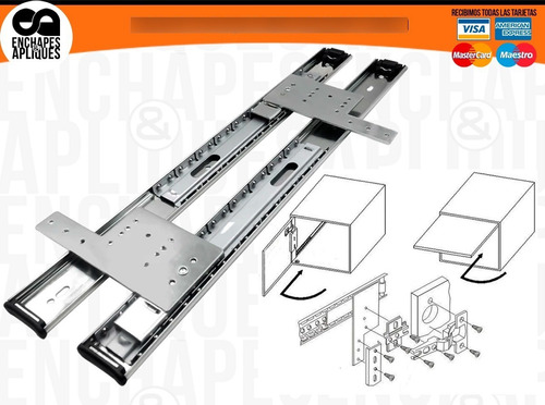 Imagen 3 de 4 de Riel Puerta Escondida Oculta 46 Cm - Juego (iva Inclu)