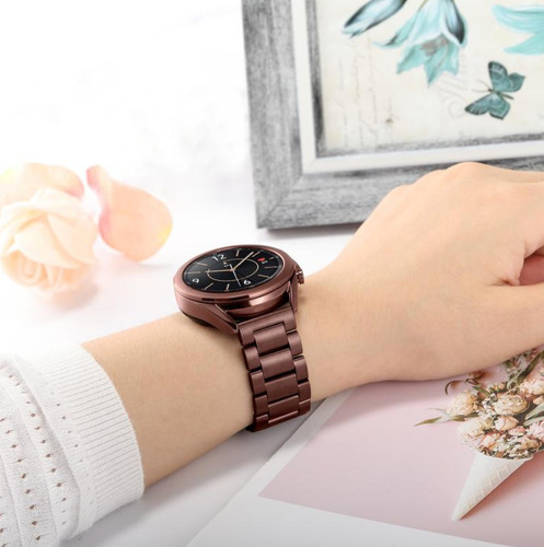 Imagem 4 de 7 de Pulseira Aço P/ Samsung Galaxy Watch 3 41mm Bronze Trumirr