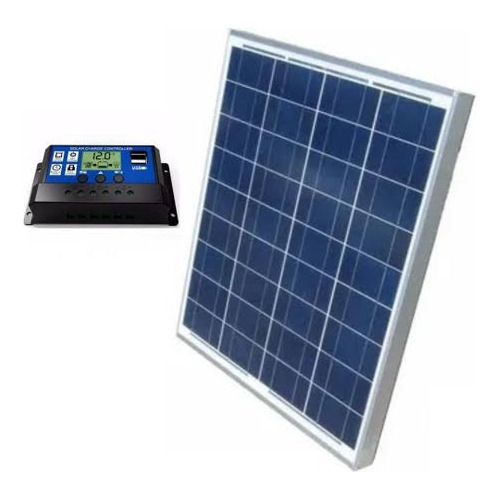 Kit Painel Controlador Placa Energia Solar Fotovoltaica 30 W