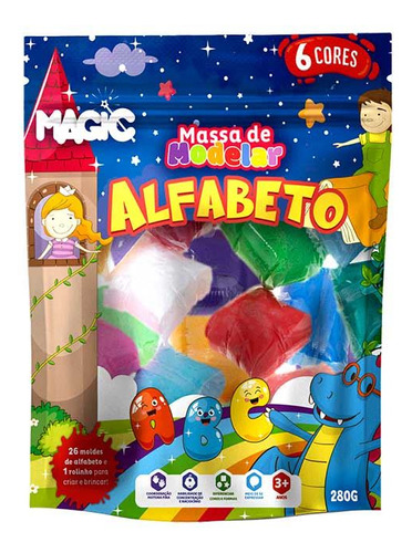 Brinquedo para massa e plastilina Magic kids Alfabeto