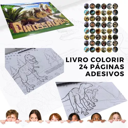 Coleção 2 Livros Infantil Dinossauro Aquarela e 101 Paginas