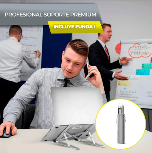 Imagen 2 de 8 de Soporte Plegable De Aluminio Premium Base Para Laptop Tablet