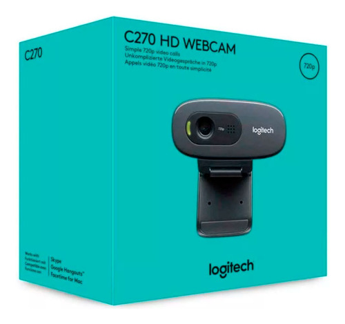 Cámara Webcam Logitech C270 Hd 720p 30 Fps Color Negro 