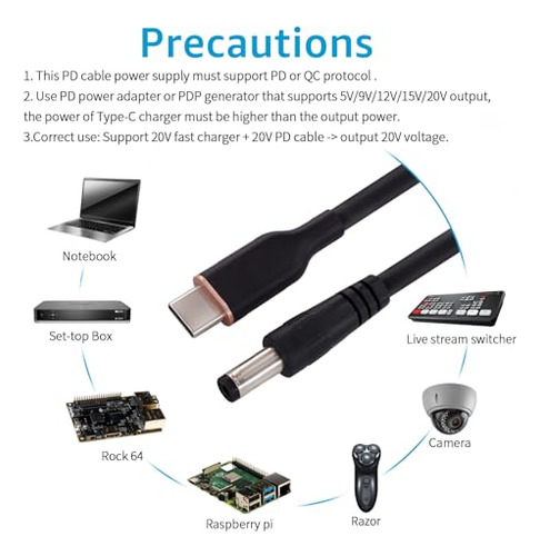 Cable De Alimentación De Usb Tipo C Pd A Dc Dsd Tech Magicco