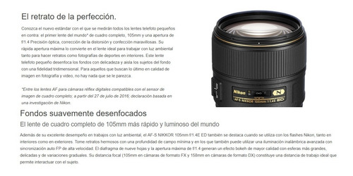 Imagen 8 de 9 de Lente Nikon Af-s Nikkor 105mm F/1.4e Ed Full Frame Fx