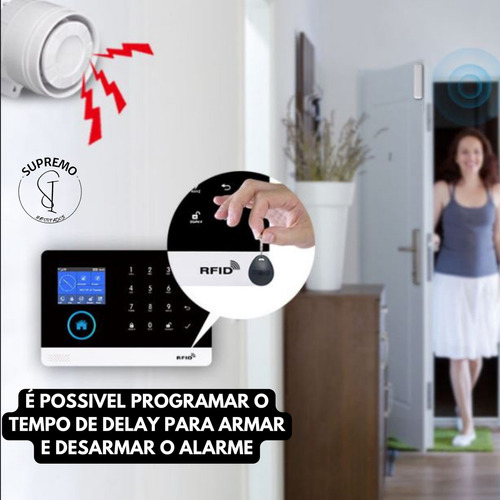 Central De Alarme Tuya Smart Completa Wifi Gsm Chip Sem Fio Branco