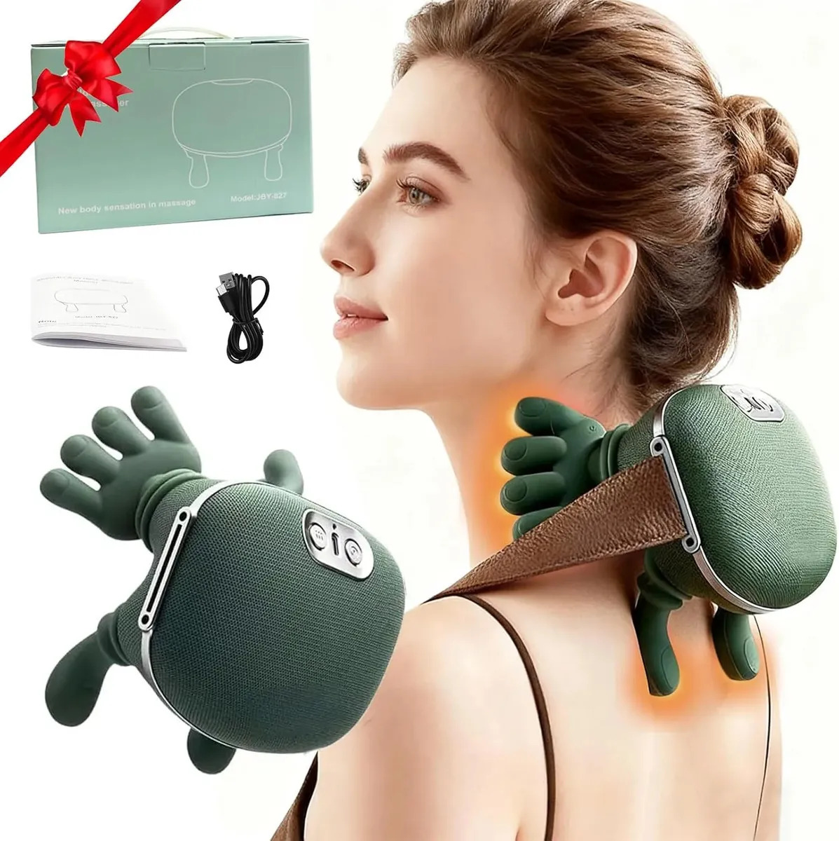 Masajeador Cuello Hombros Shiatsu Con Calor Inalámbrico