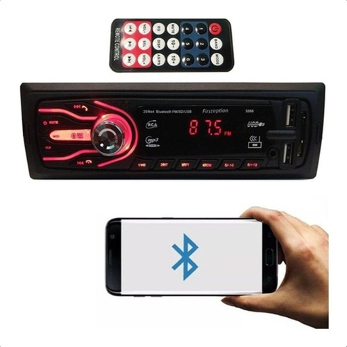 Som Automotivo Carro Bluetooth Mp3 2 Usb Sd Fm Bt Controle