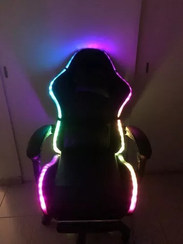 Imagen 5 de 6 de Silla Reclinable Giratoria Ergonómica Rgb Descansapies Gamer