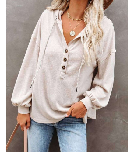 Sudadera Con Capucha De Color Sólido Y Espalda Abierta