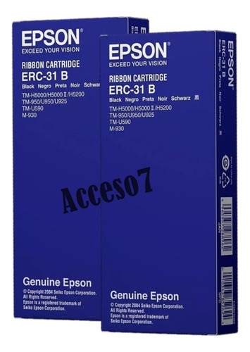 2 Cintas Original Epson Erc-31b Tm-h5000 Ii H5200 Tm-930 Ii 