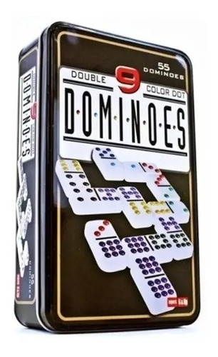 Domino Juego De Mesa  Doble 9  50 Fichas De Colores 