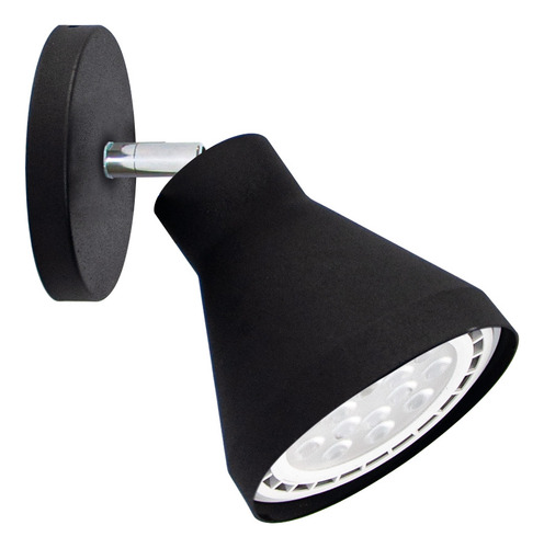 Aplique Pared Spot Direccionable 1 Luz Apto Led Ar111 Gu10 Estructura Negro