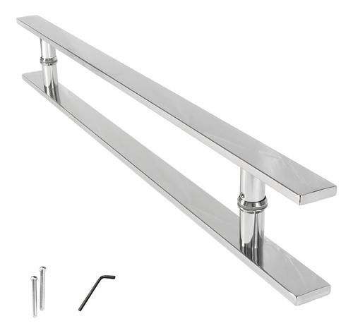 Puxador Inox Polido Porta Pivotante Pé Redondo 80cm 40x10