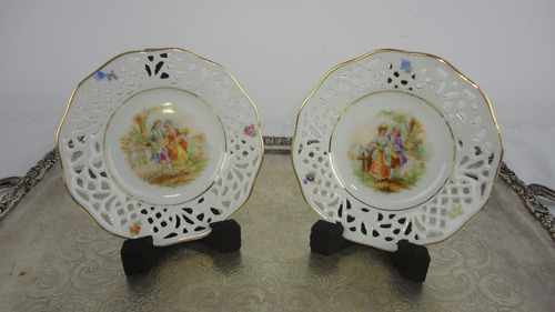 Fino Plato Antiguo Porcelana Bavaria Calado Divino Vealo