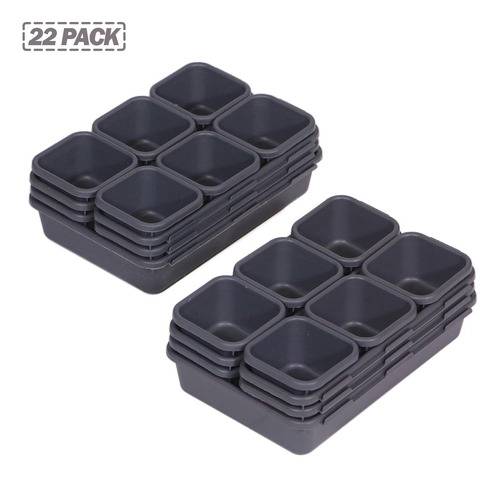 Set Of 22 Interlocking Desk Drawer Organizer Tray Divider Aa