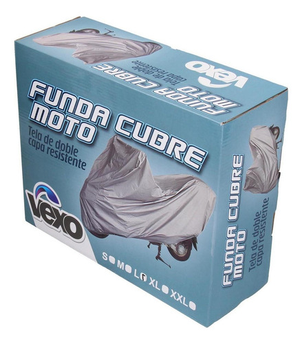 Funda Universal Cubre Moto Talle L Color Gris