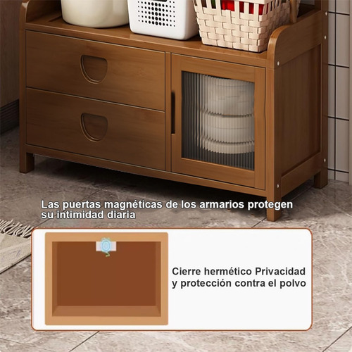 Armario Comedor 80cm 5 Niveles Bebidas/té Black Walnut