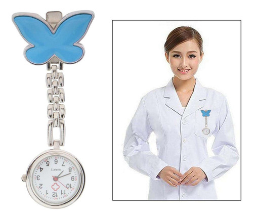 Moda Mariposa Enfermera Clip-on Fob Broche Colgante Reloj De