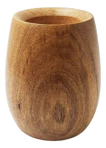 Mate De Madera Algarrobo Boca Ancho Para Pintar Grande
