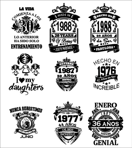 Kit Leyendas Vector Diseños Para Poleras Y Plotter De Corte