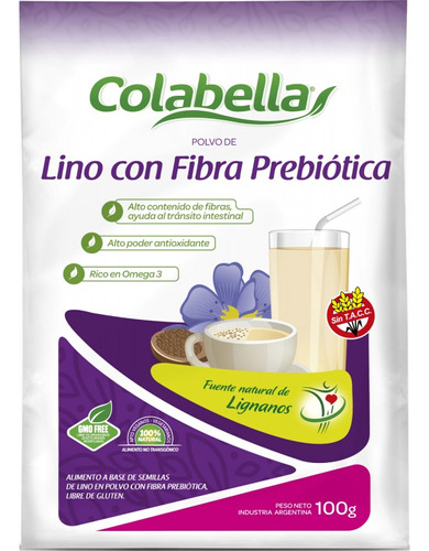 Bebida De Lino Con Fibras Prebiótica Colabella 100g