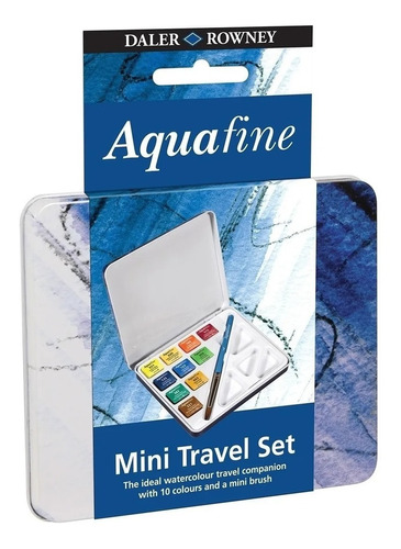 Aquarela Pastilha Daler Rowney Aquafine 10 Cores + Pincel