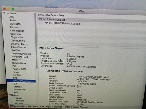 Apple iMac A1418 8gb Ram 1tb Hdd Core I5 Webcam (Usado)