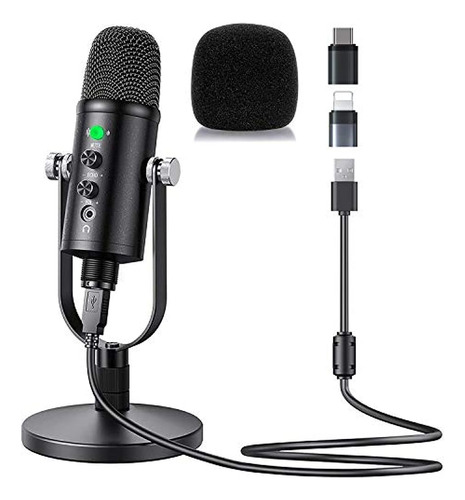 Microfono De Condensador Para Pc / Micro / Mac / Ios / Andro