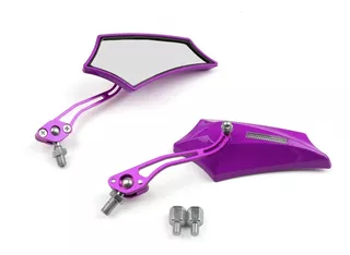 Roxo Chopper Cruiser Street Dirt Bike Vista Traseira Espejos