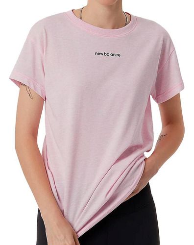 Camiseta New Balance Relentless Crew Para Mujer-rosa