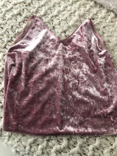 Musculosa De Terciopelo Rosa Zara