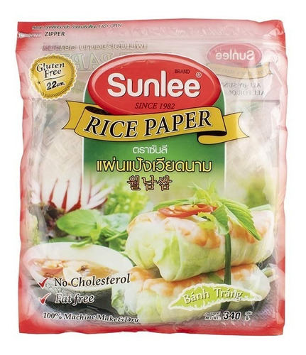 Papel De Arroz Sunlee X 340 G