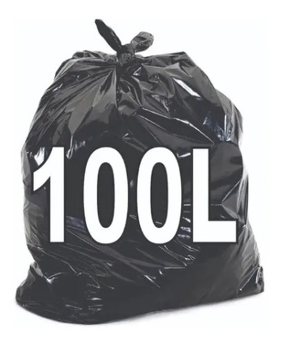 Saco De Lixo 100 Litros Resistente 100 Unidades Cor Preto