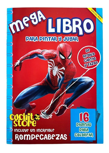 Mini Mega Libro Para Colorear Spiderman Pintar Niño