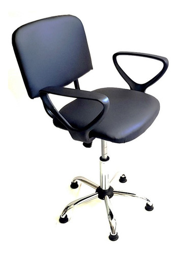 Silla Sillón De Corte Para Peluquería A Gas Negro Fijo
