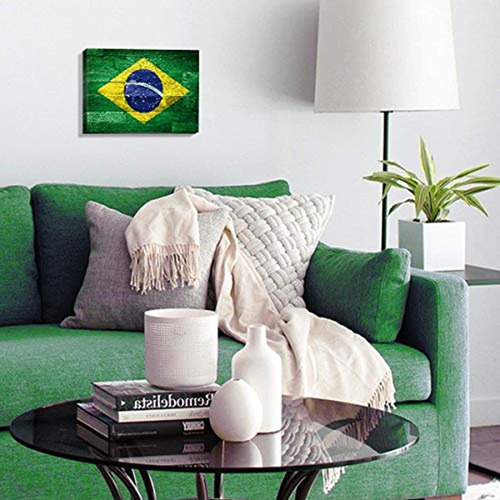 Imagen 6 de 7 de Letrero Decorativo, Bandera De Brasil, 24x32in, Daxirpi