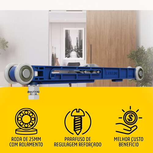 Kit Para Porta De Correr Jp700 Com Trilho-porta De Passagem