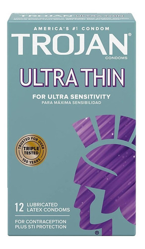 Condones Trojan Ultra Thin Premium Ultra Sensible 12 Pz